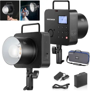 NEEWER Q4 400Ws 2.4G TTL Studio Flash [New Look] 1/8000 HSS 2800mAh Battery Powered Outdoor Strobe Photography Monolight with Carrying Bag, 30W Modeling Lamp/400 Full Power Flash/0.01-1.2s Recycling