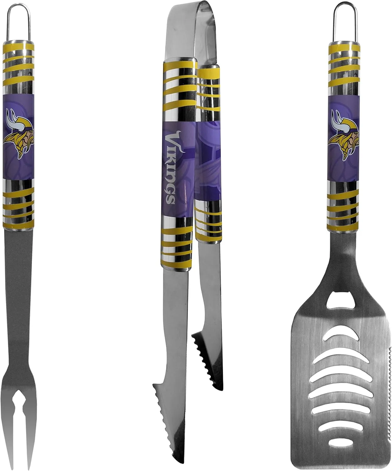 NFL Siskiyou Sports Fan Shop Minnesota Vikings Tailgater BBQ Set 3 piece Team Color