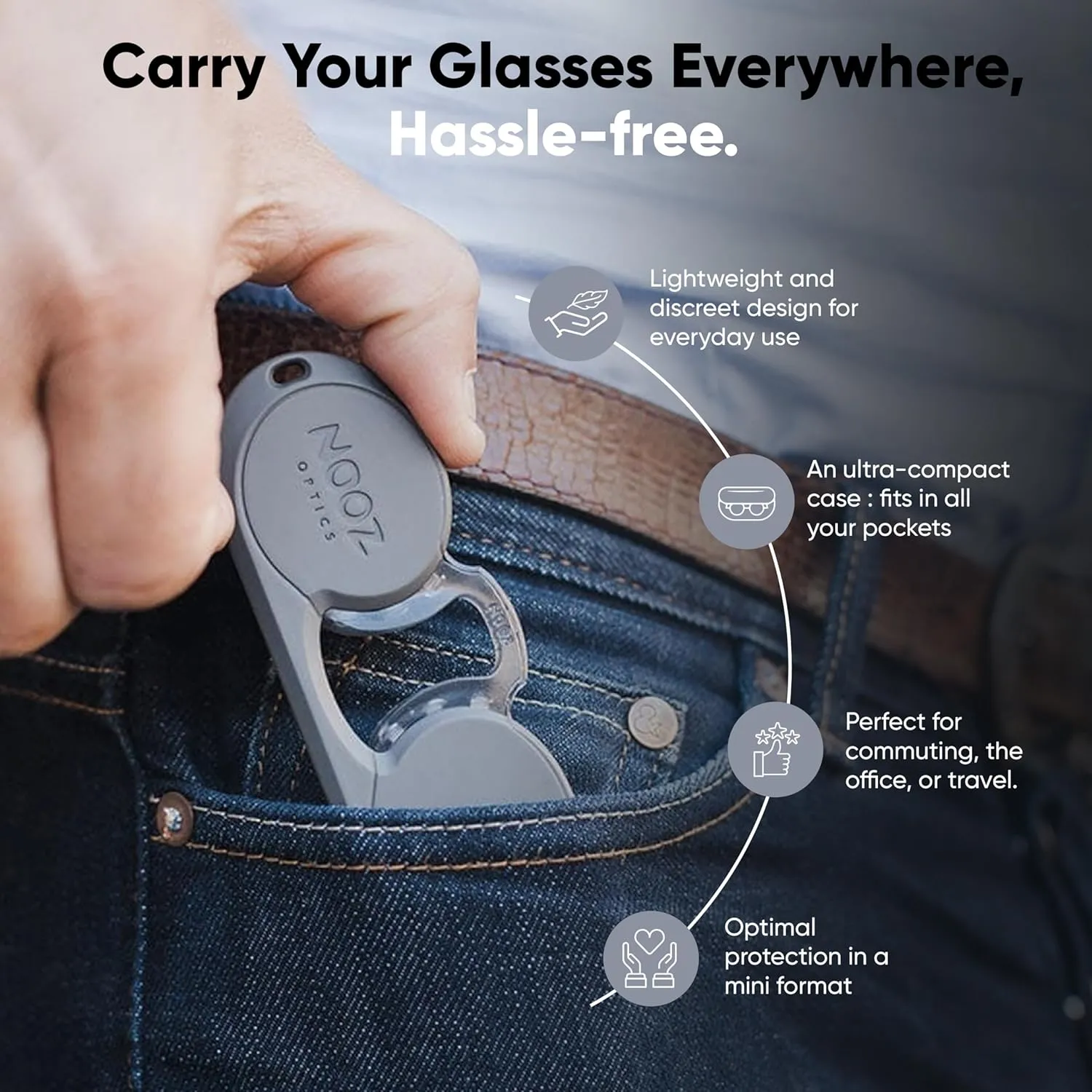 NOOZ Optics Armless Reading Glasses - Rectangular Shape - 6 colors and 5 corrections