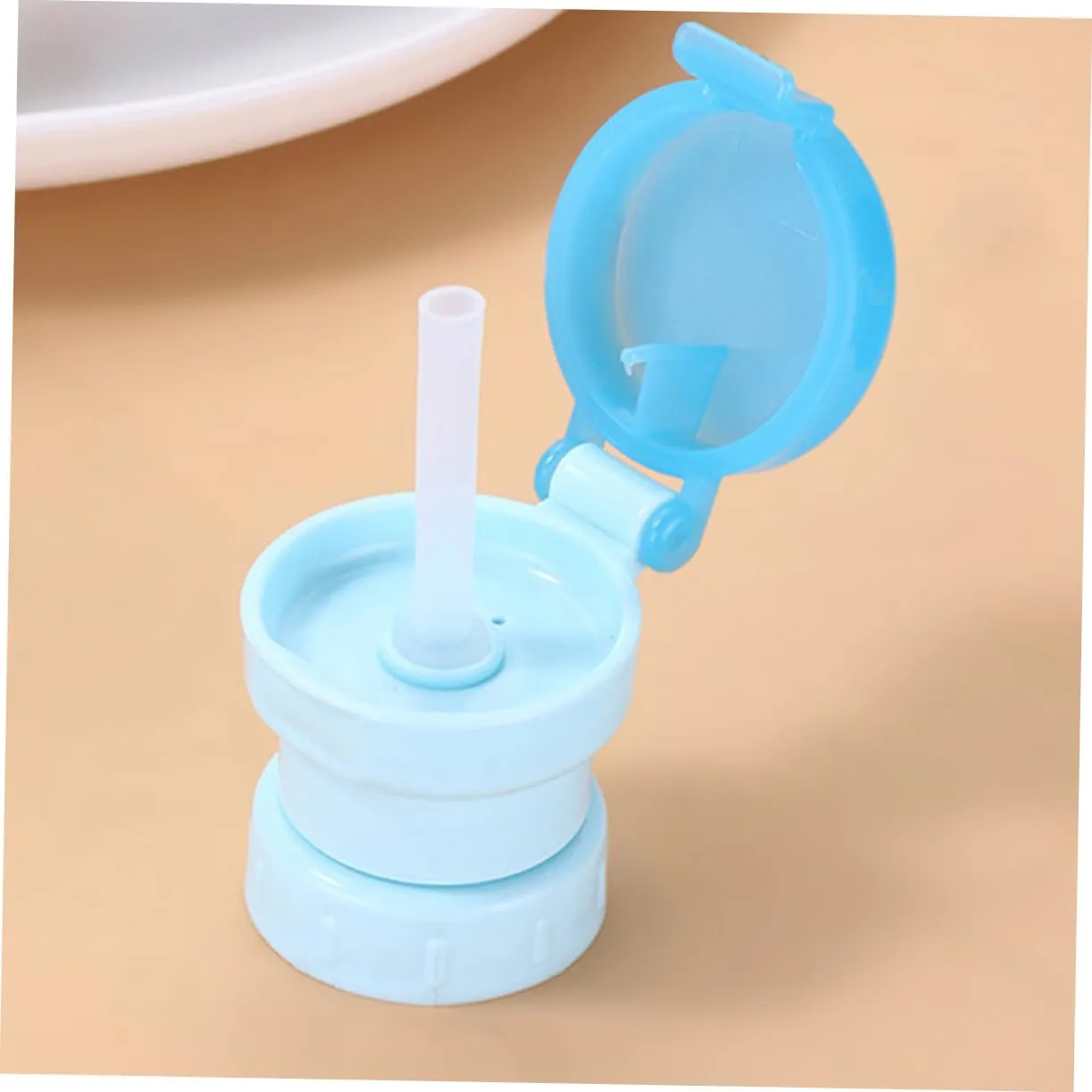 NUOBESTY 1set Water Bottle Caps with Straws Bottle Adapter for Easy Drinking Prevent Convenient 4pcs