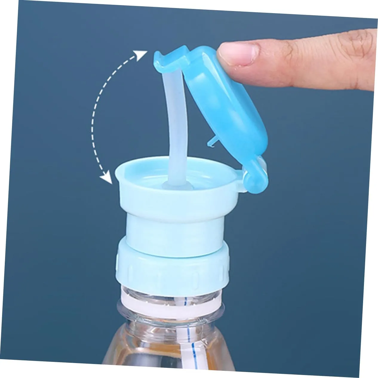 NUOBESTY 1set Water Bottle Caps with Straws Bottle Adapter for Easy Drinking Prevent Convenient 4pcs