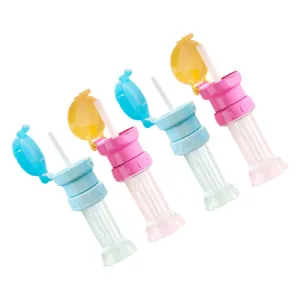 NUOBESTY 1set Water Bottle Caps with Straws Bottle Adapter for Easy Drinking Prevent Convenient 4pcs