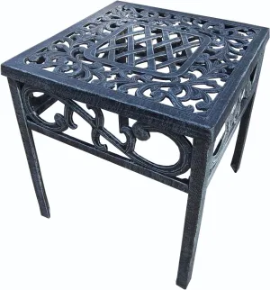 Oakland Living Mississippi Cast Aluminum End Table, 18-Inch, Verdi Grey