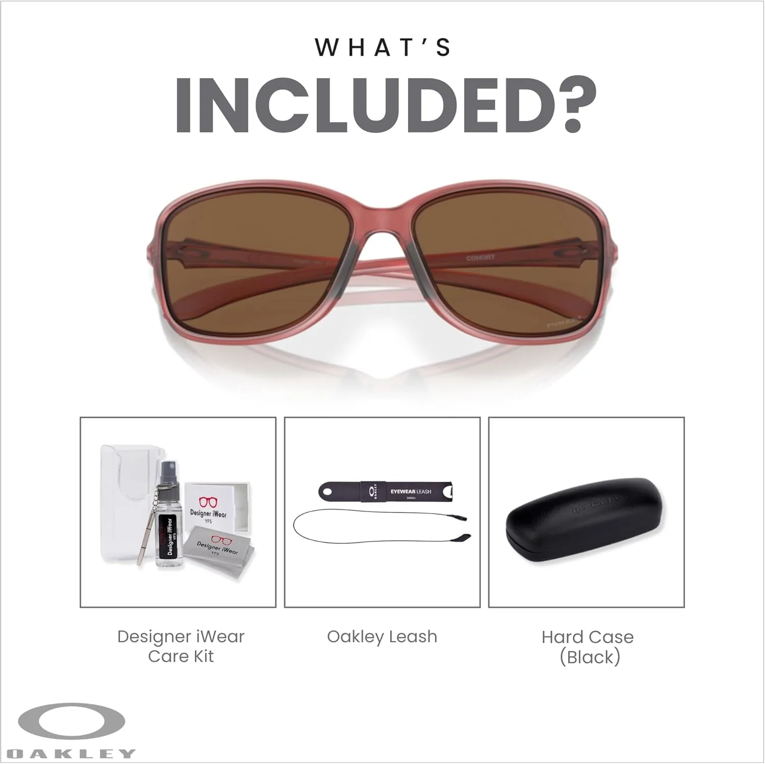 Oakley Cohort OO9301 Rectangle Sunglasses for Women   BUNDLE Accessory Leash   Designer iWear Kit