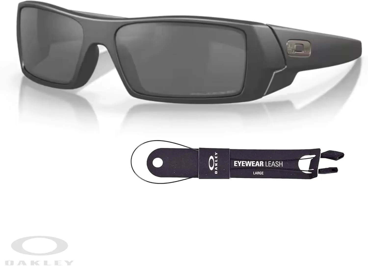 Oakley Gascan OO9014 Rectangular Sunglasses For Men   BUNDLE Leash   BUNDLE with Designer iWear Care Kit