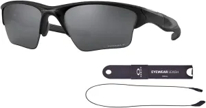Oakley Half Jacket 2.0 XL OO9154 Rectangular Sunglasses For Men   BUNDLE Leash   Designer iWear Care Kit