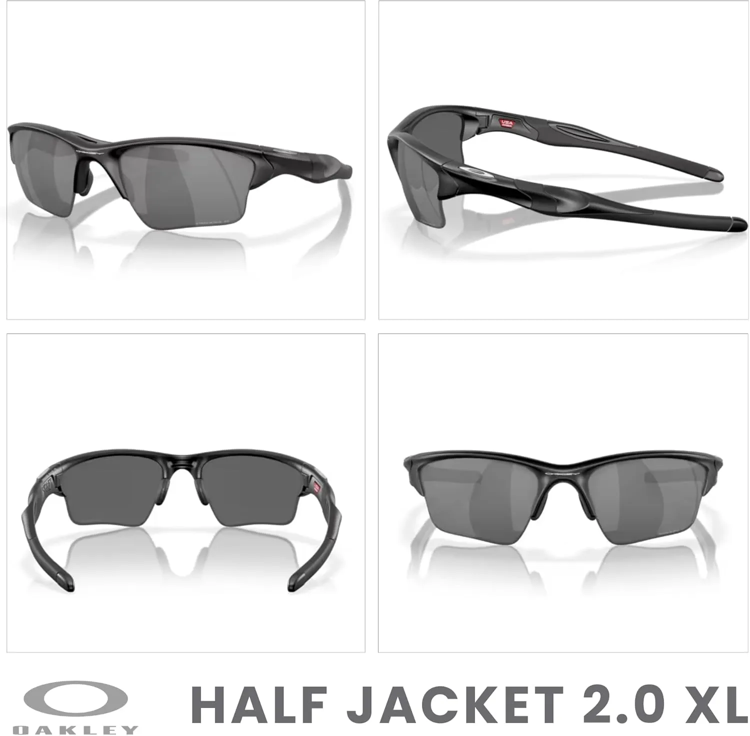 Oakley Half Jacket 2.0 XL OO9154 Rectangular Sunglasses For Men   BUNDLE Leash   Designer iWear Care Kit