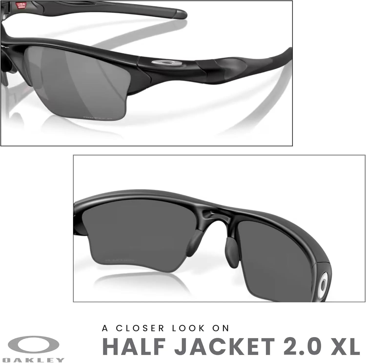 Oakley Half Jacket 2.0 XL OO9154 Rectangular Sunglasses For Men   BUNDLE Leash   Designer iWear Care Kit