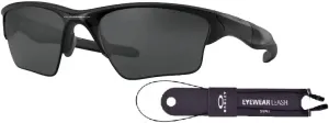 Oakley Half Jacket 2.0 XL OO9154 Rectangular Sunglasses For Men   BUNDLE Leash   Designer iWear Care Kit
