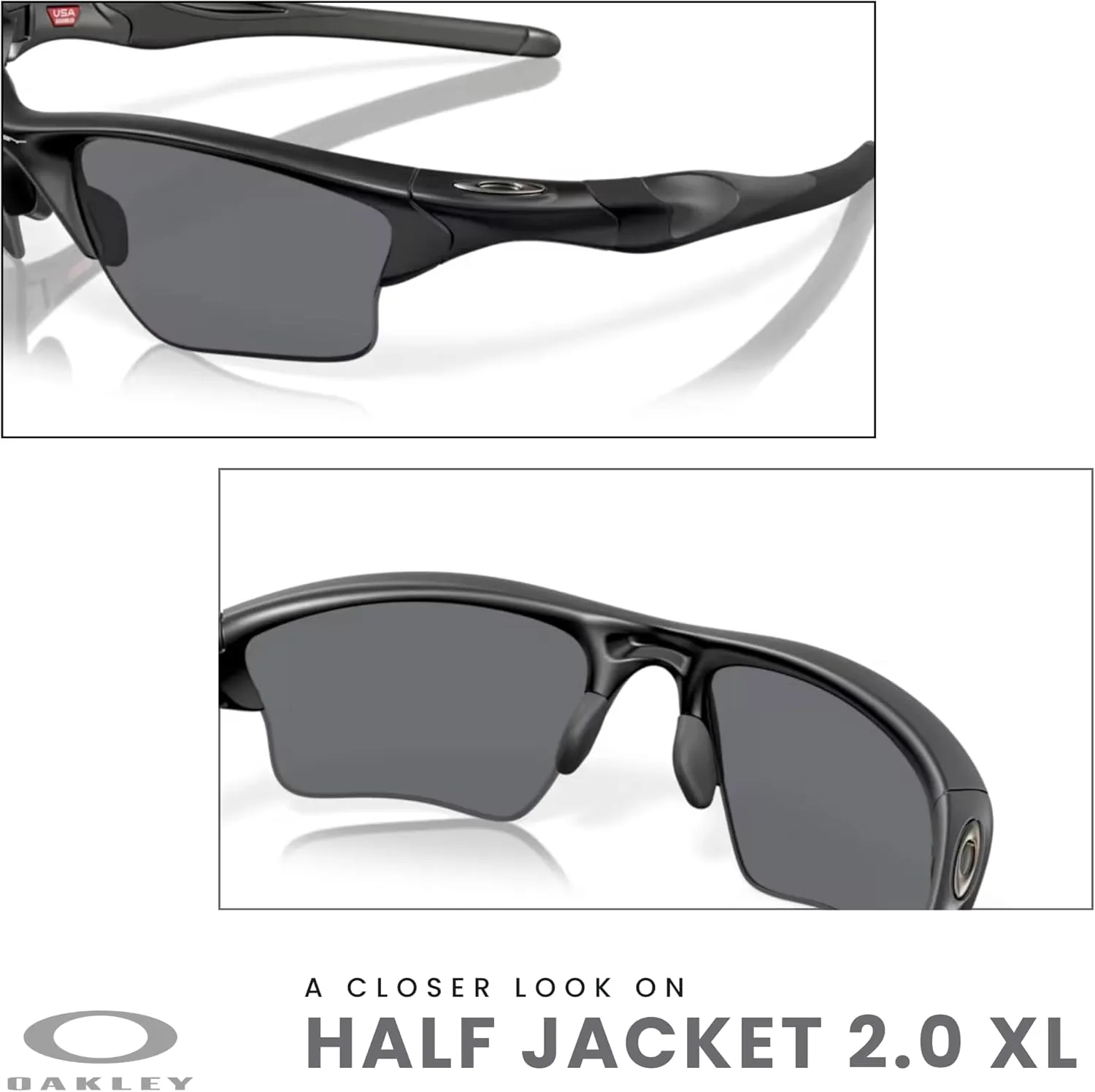 Oakley Half Jacket 2.0 XL OO9154 Rectangular Sunglasses For Men   BUNDLE Leash   Designer iWear Care Kit