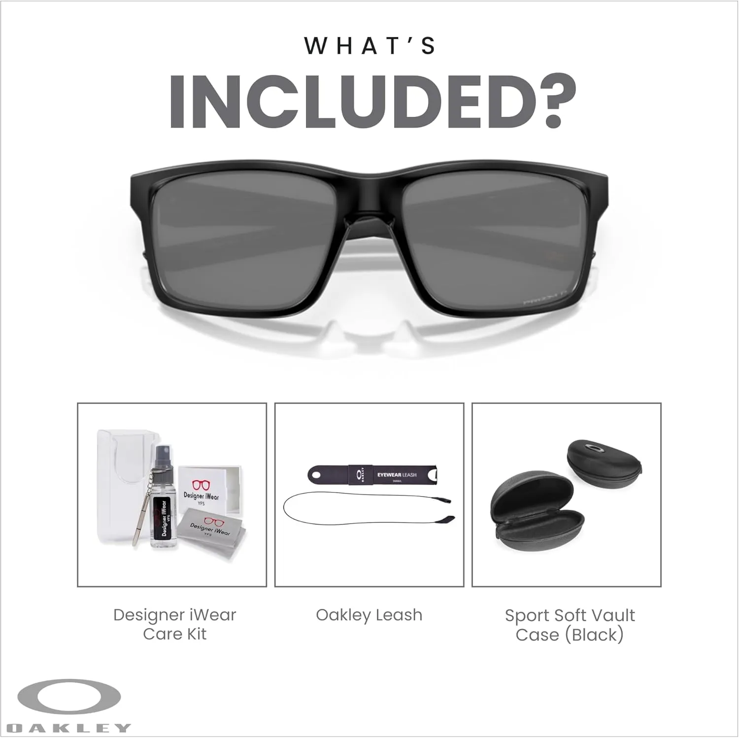 Oakley Mainlink OO9264 Rectangle Sunglasses for Men   BUNDLE Accessory Leash   Designer iWear Kit