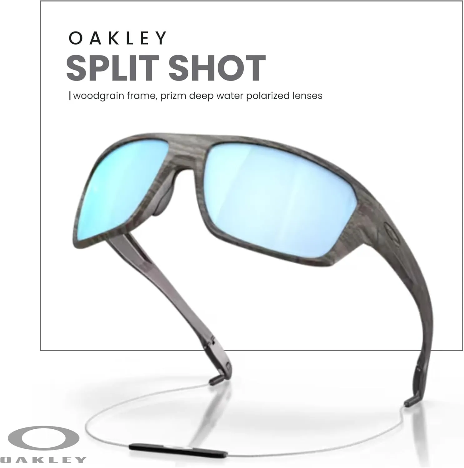 Oakley Split Shot OO9416 Rectangular Sunglasses for Men   BUNDLE Leash   BUNDLE with Designer iWear Eyewear Kit