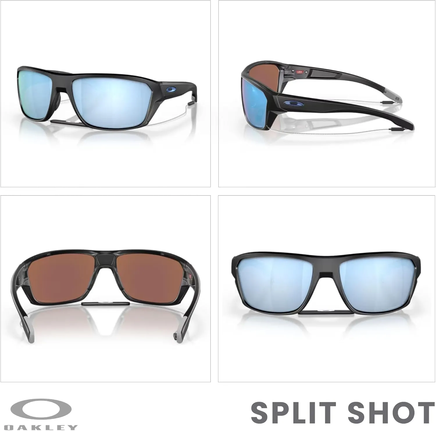 Oakley Split Shot OO9416 Rectangular Sunglasses for Men   BUNDLE Leash   BUNDLE with Designer iWear Eyewear Kit