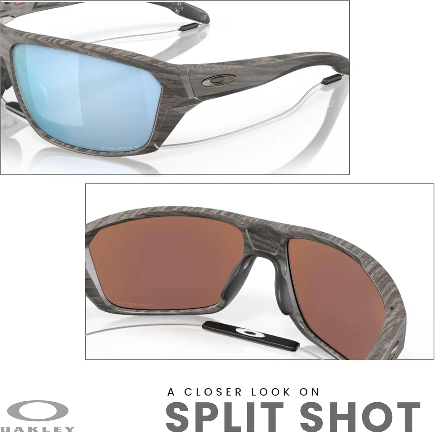 Oakley Split Shot OO9416 Rectangular Sunglasses for Men   BUNDLE Leash   BUNDLE with Designer iWear Eyewear Kit