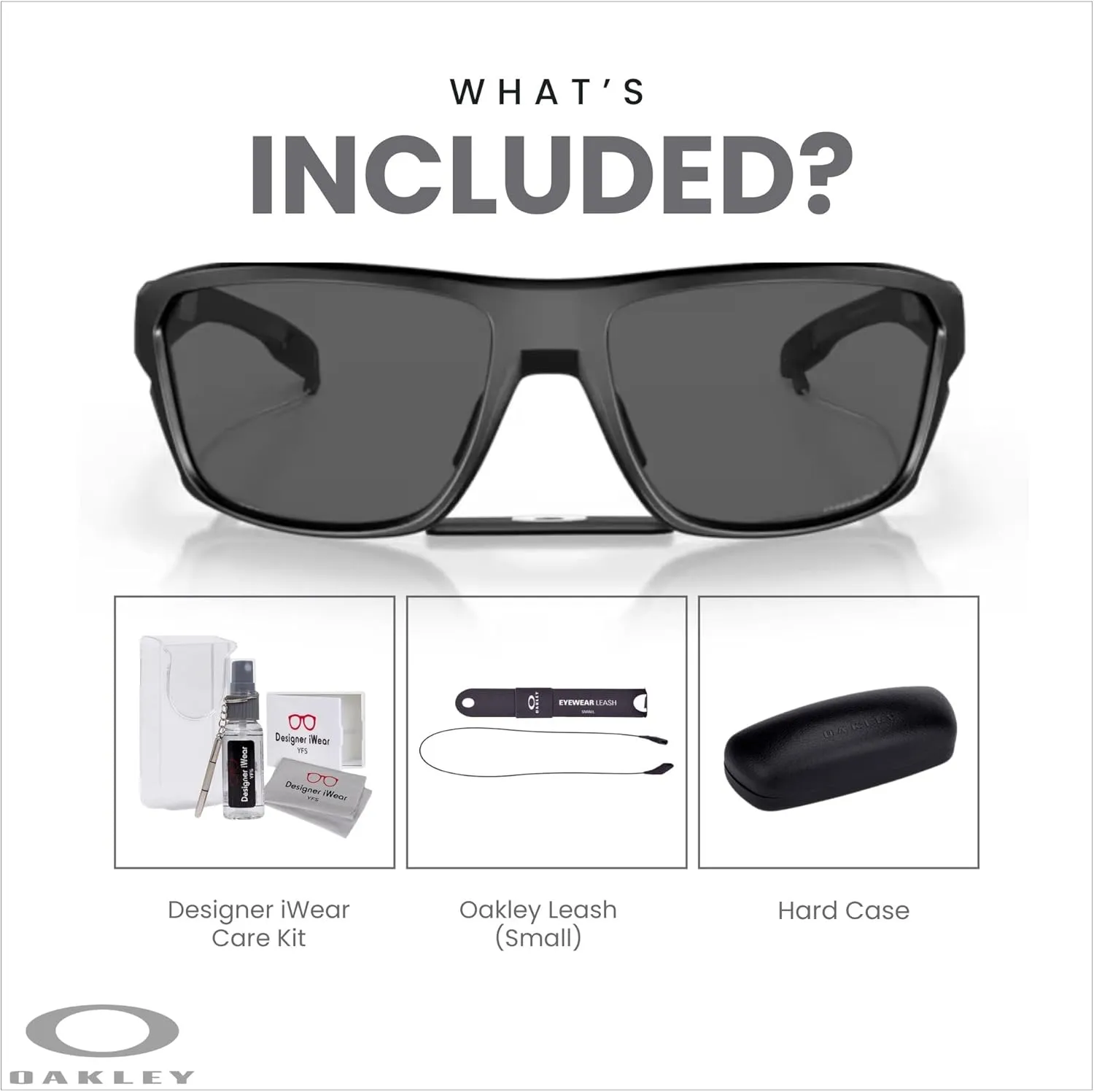 Oakley Split Shot OO9416 Rectangular Sunglasses for Men   BUNDLE Leash   BUNDLE with Designer iWear Eyewear Kit