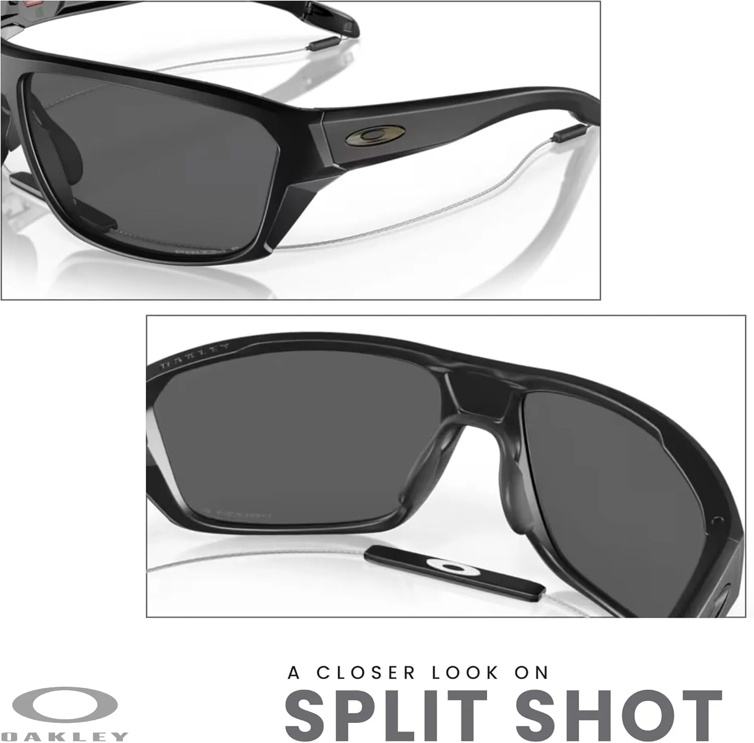 Oakley Split Shot OO9416 Rectangular Sunglasses for Men   BUNDLE Leash   BUNDLE with Designer iWear Eyewear Kit