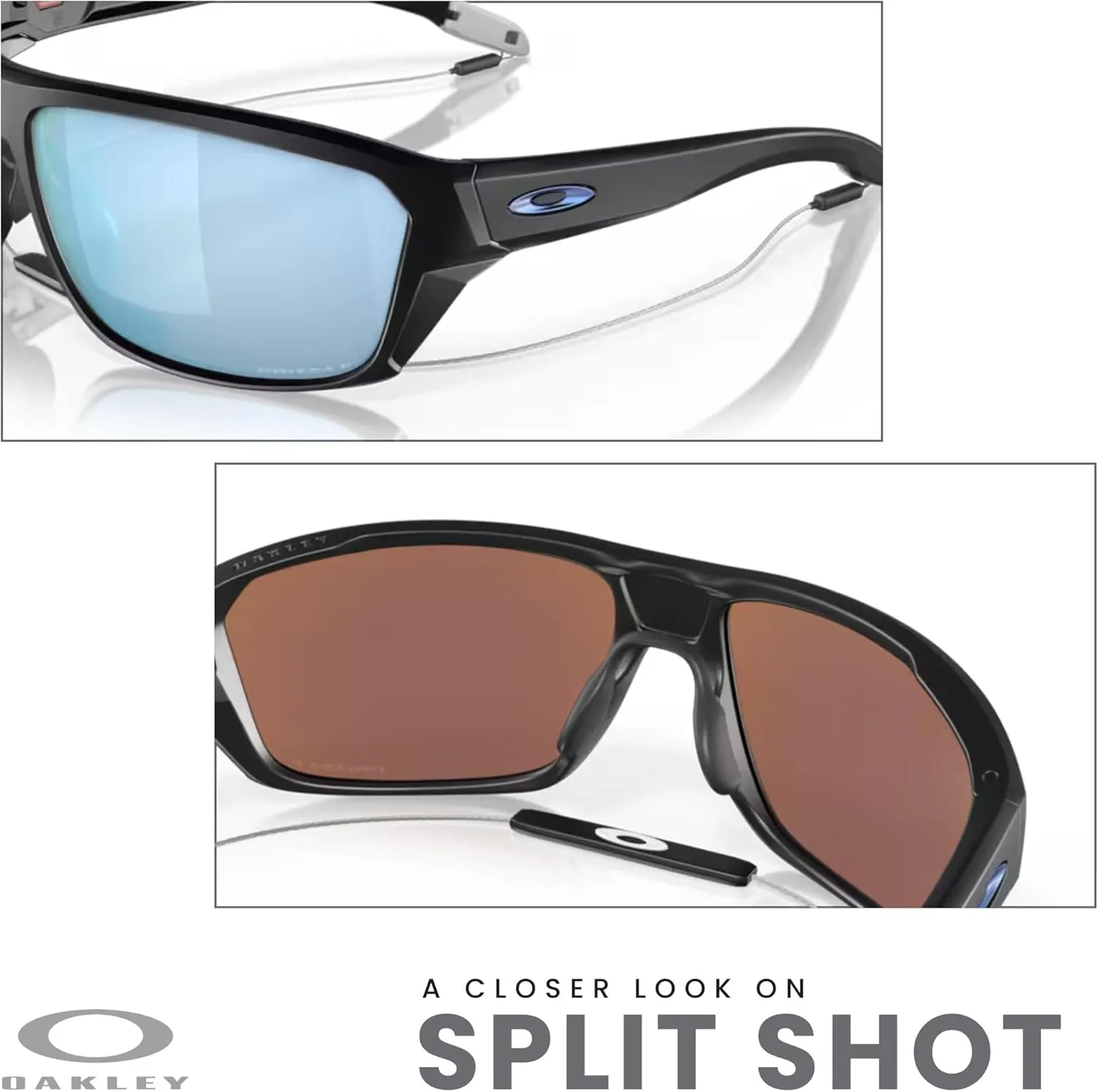 Oakley Split Shot OO9416 Rectangular Sunglasses for Men   BUNDLE Leash   BUNDLE with Designer iWear Eyewear Kit