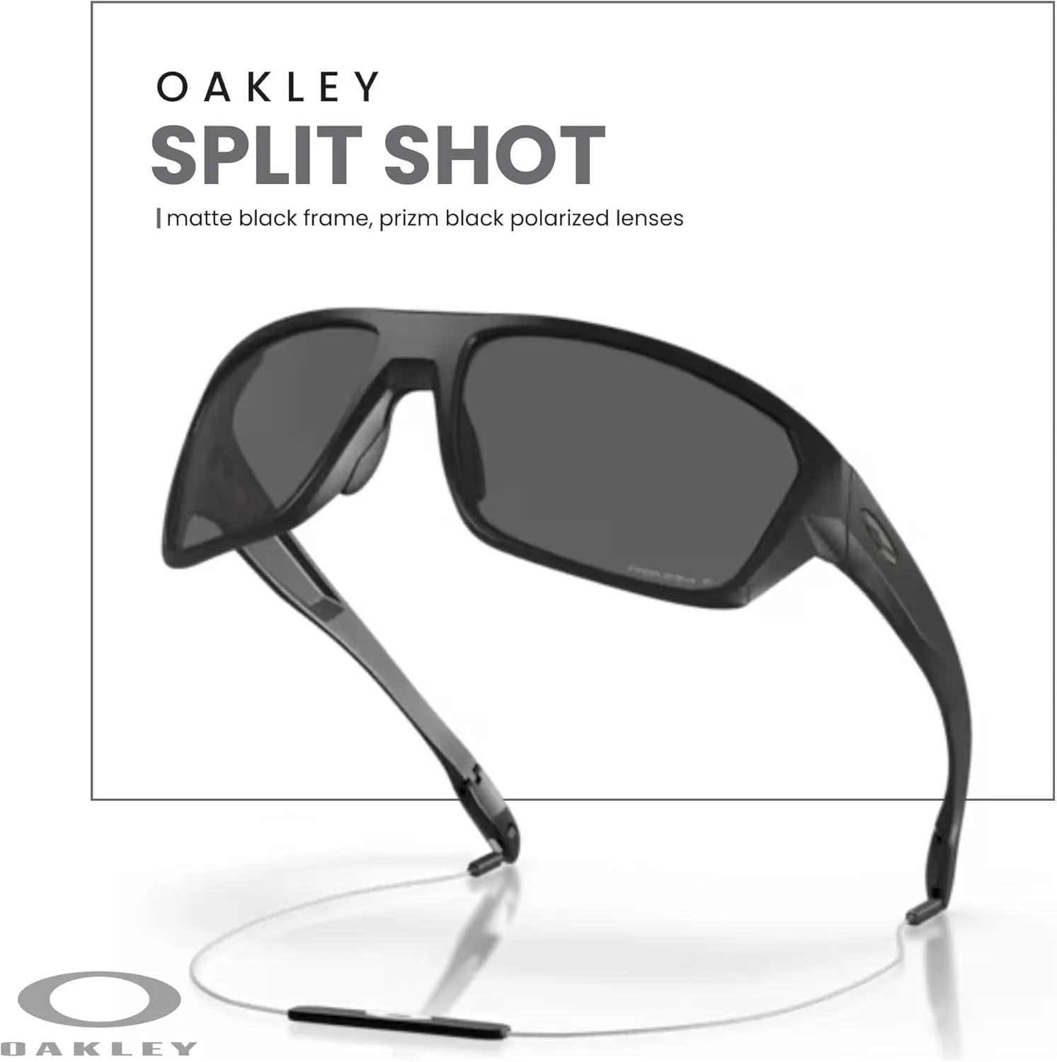 Oakley Split Shot OO9416 Rectangular Sunglasses for Men   BUNDLE Leash   BUNDLE with Designer iWear Eyewear Kit