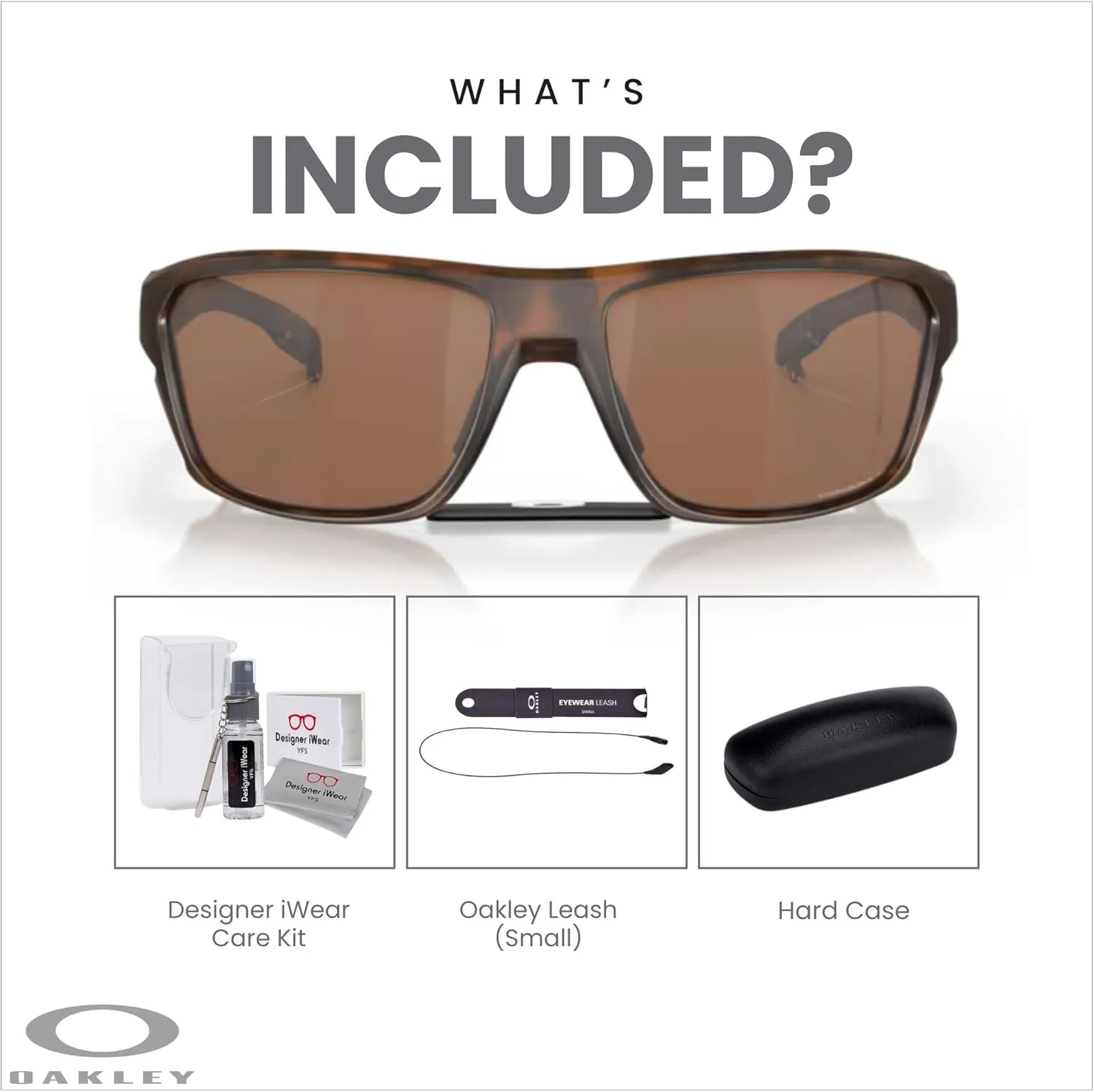 Oakley Split Shot OO9416 Rectangular Sunglasses for Men   BUNDLE Leash   BUNDLE with Designer iWear Eyewear Kit