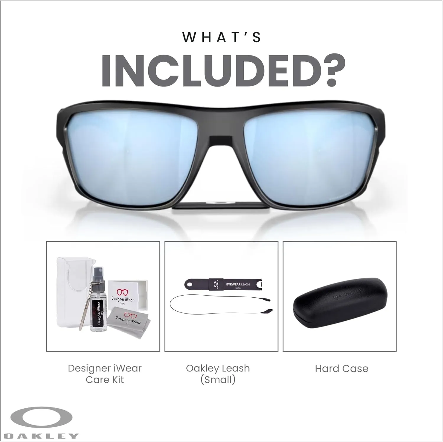 Oakley Split Shot OO9416 Rectangular Sunglasses for Men   BUNDLE Leash   BUNDLE with Designer iWear Eyewear Kit
