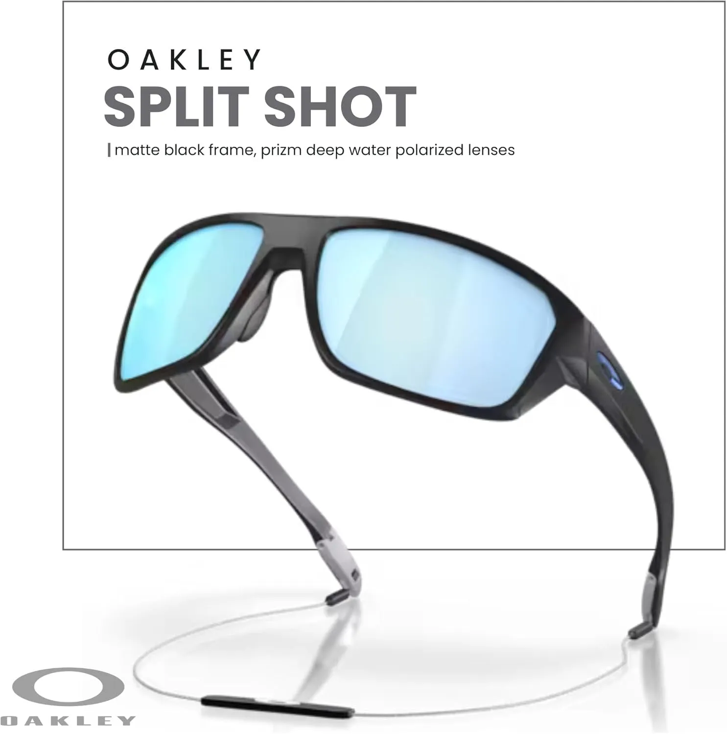 Oakley Split Shot OO9416 Rectangular Sunglasses for Men   BUNDLE Leash   BUNDLE with Designer iWear Eyewear Kit