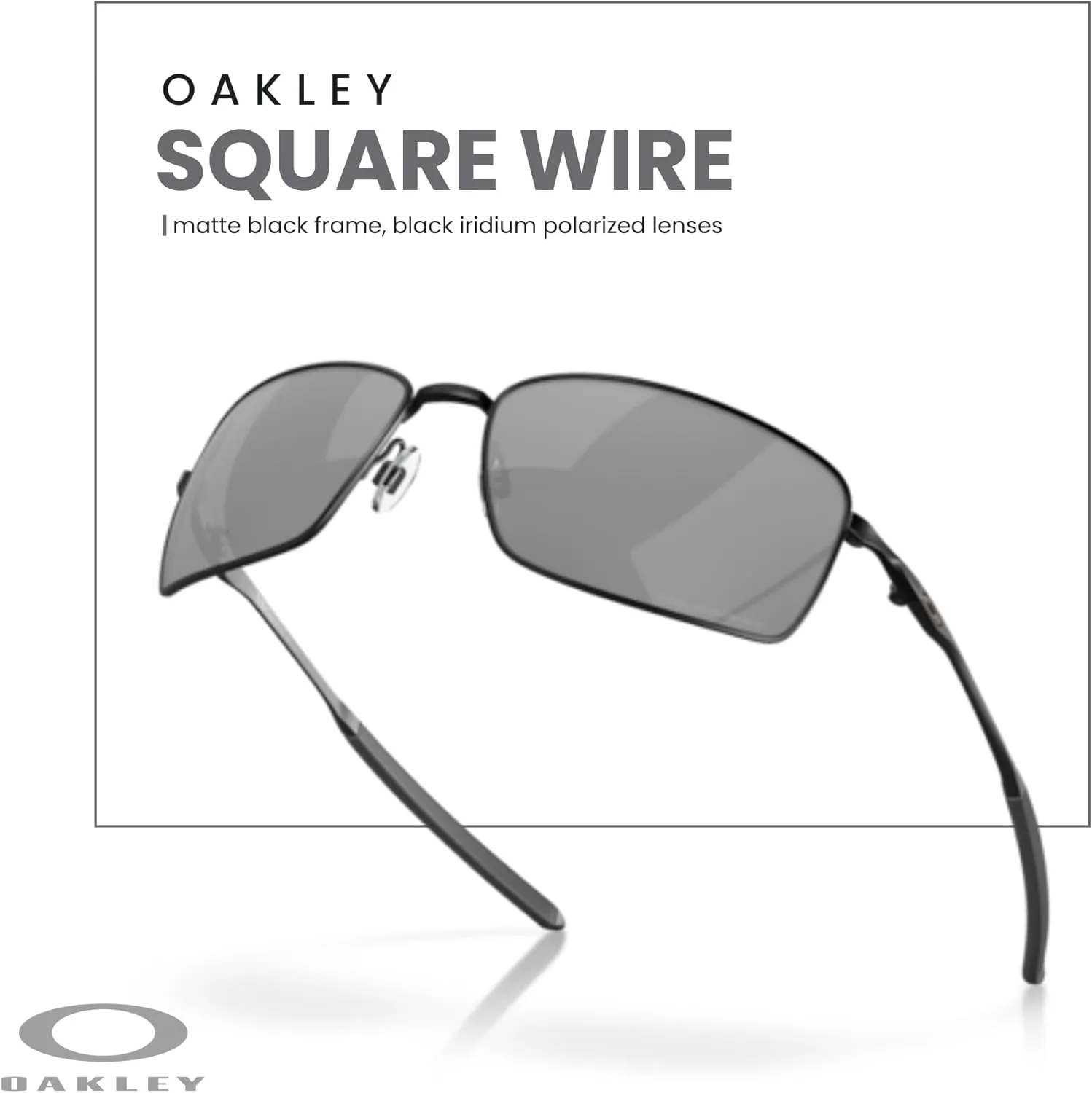 Oakley Square Wire OO4075 Rectangular Sunglasses For Men   BUNDLE Leash   Designer iWear Care Kit