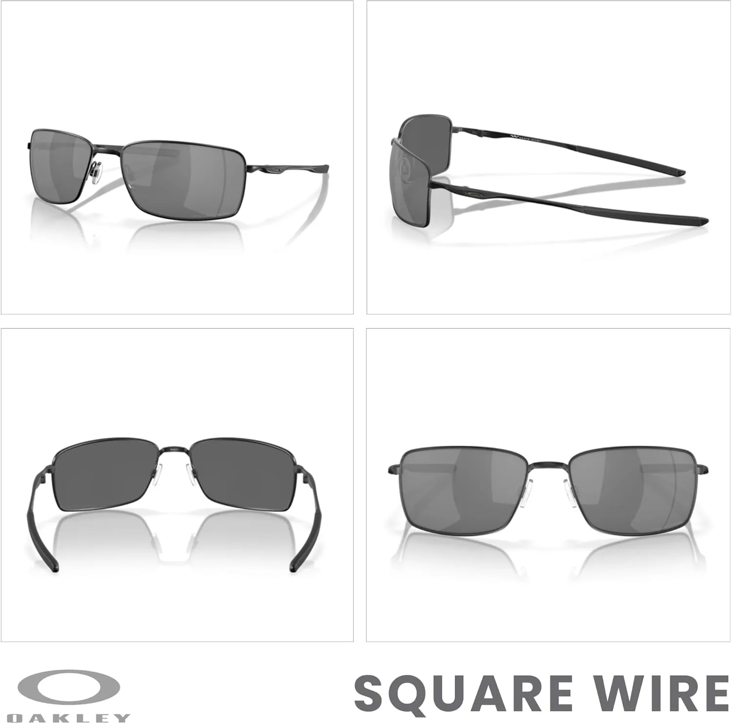 Oakley Square Wire OO4075 Rectangular Sunglasses For Men   BUNDLE Leash   Designer iWear Care Kit