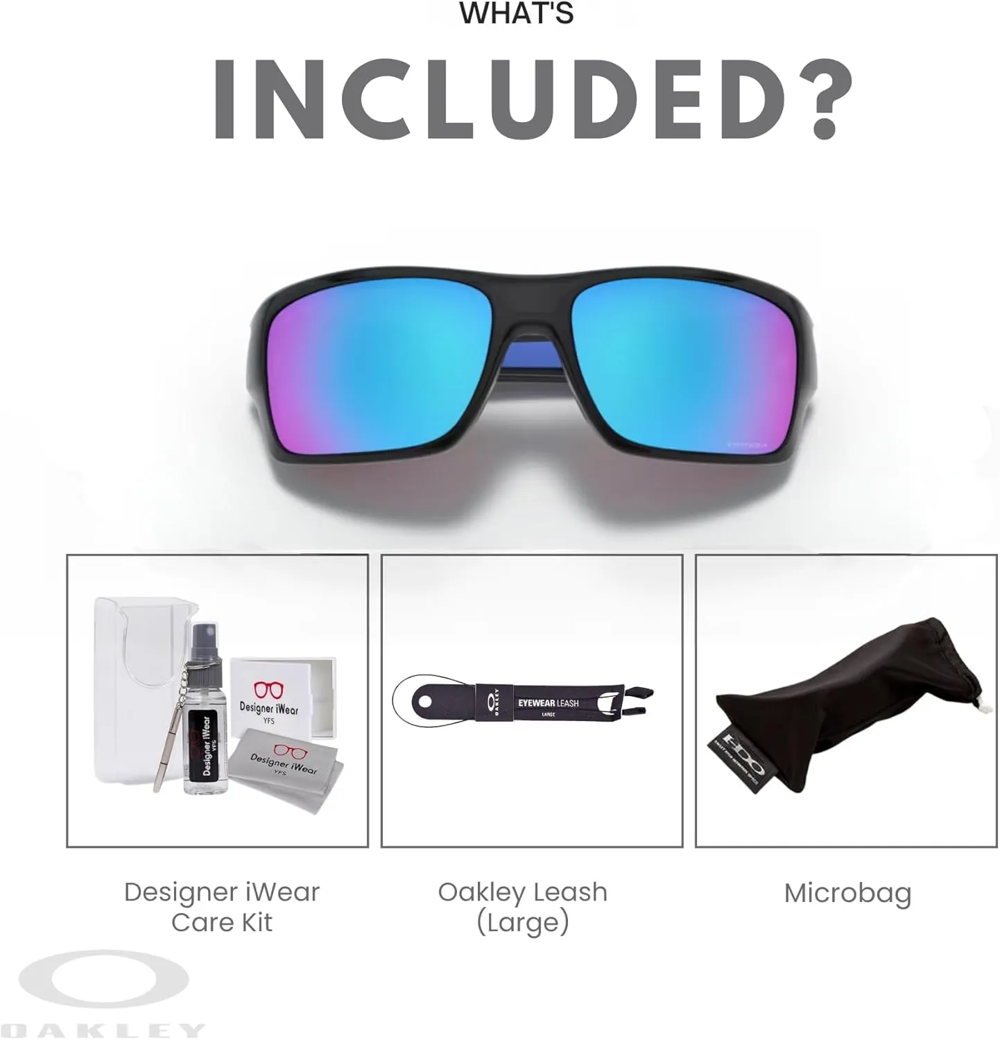 Oakley Turbine OO9263 Rectangular Sunglasses For Men  BUNDLE Leash   BUNDLE with Designer iWear Eyewear Kit