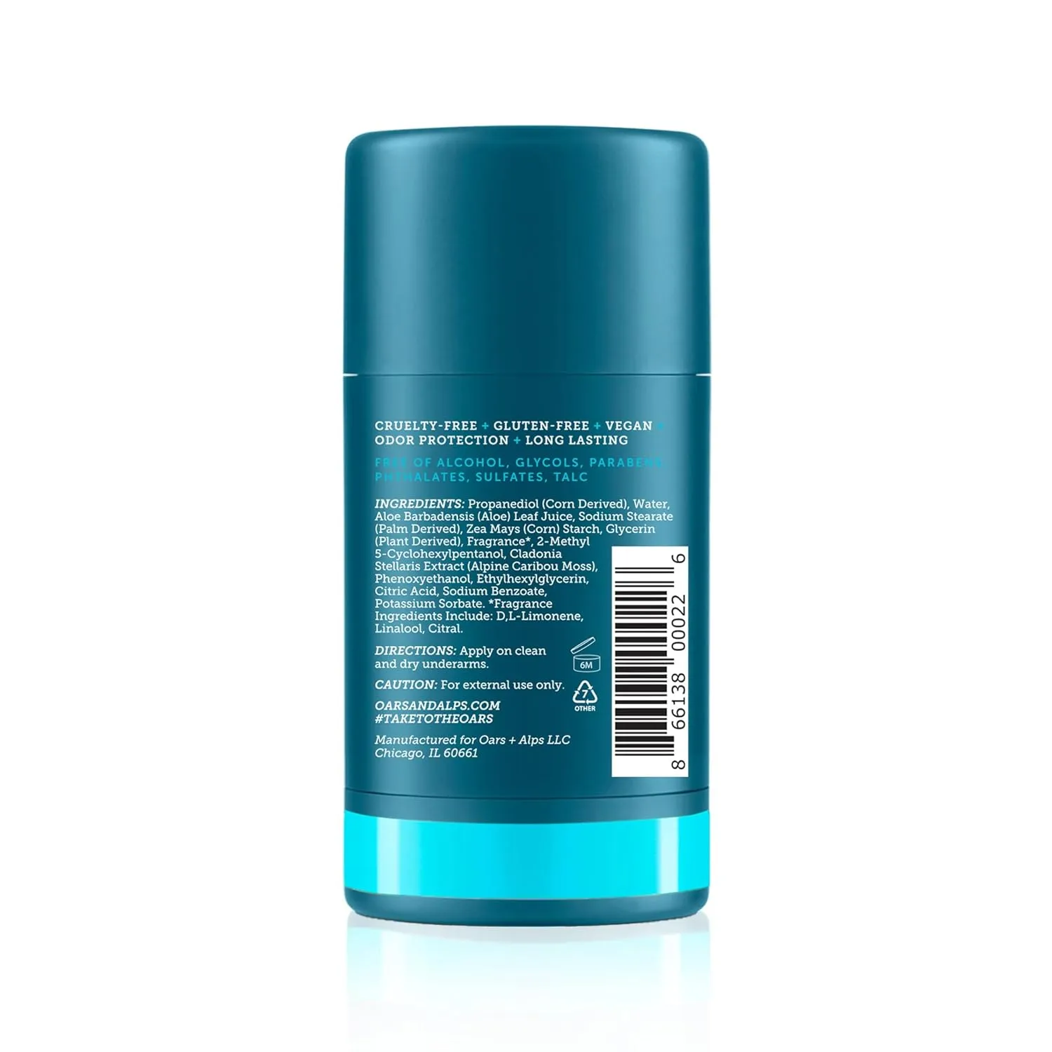 Oars   Alps Aluminum Free Deodorant for Men and Women, Dermatologist Tested and Made with Clean Ingredients, Vegan, Fresh Ocean Splash, 1 Pack, 2.6 Oz