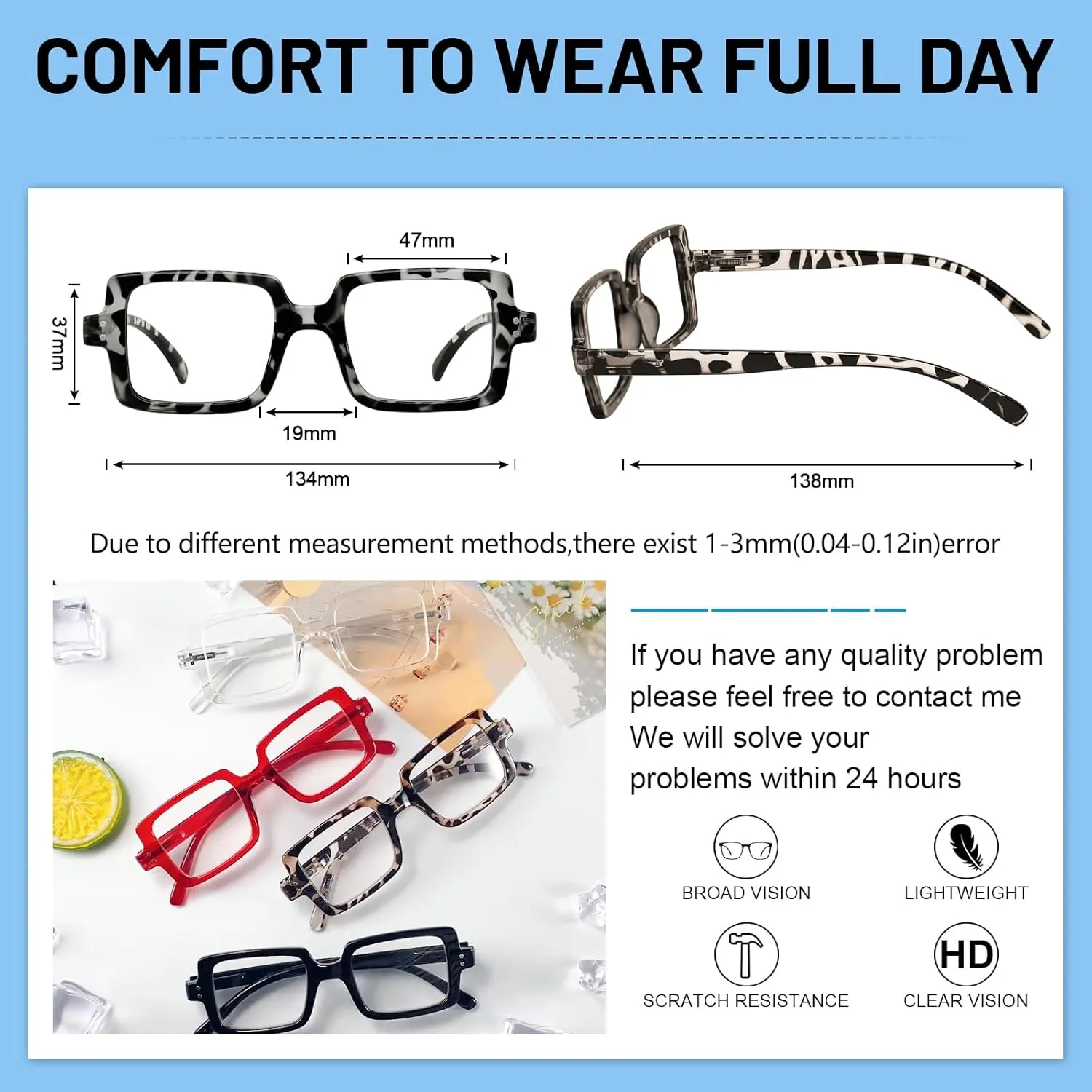OCCI CHIARI Reading Glasses 1.0 Women's reader Designer Eyeglasses 100(1.0 1.25 1.5 1.75 2.0 2.25 2.5 2.75 3.0 3.5 4.0 5.0 6.0)