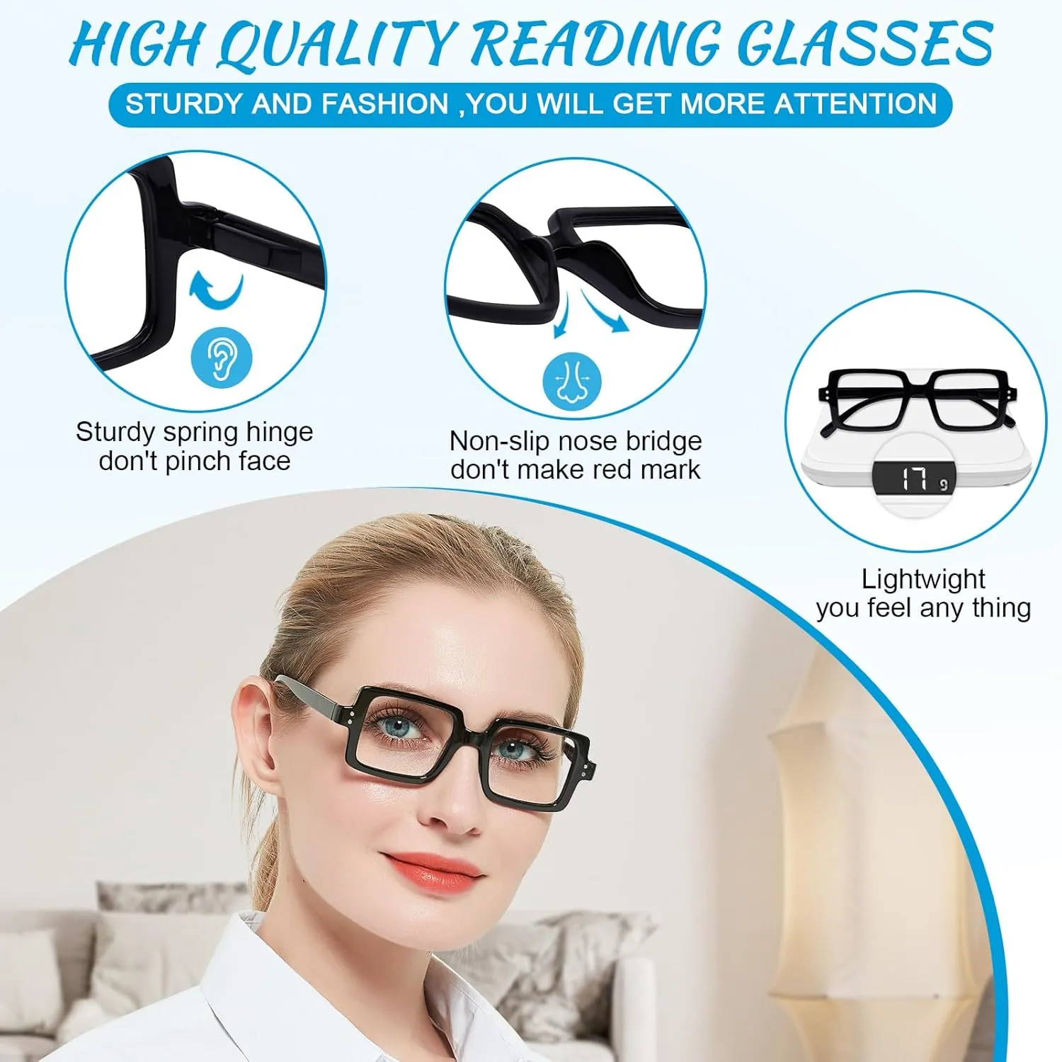 OCCI CHIARI Reading Glasses 1.0 Women's reader Designer Eyeglasses 100(1.0 1.25 1.5 1.75 2.0 2.25 2.5 2.75 3.0 3.5 4.0 5.0 6.0)