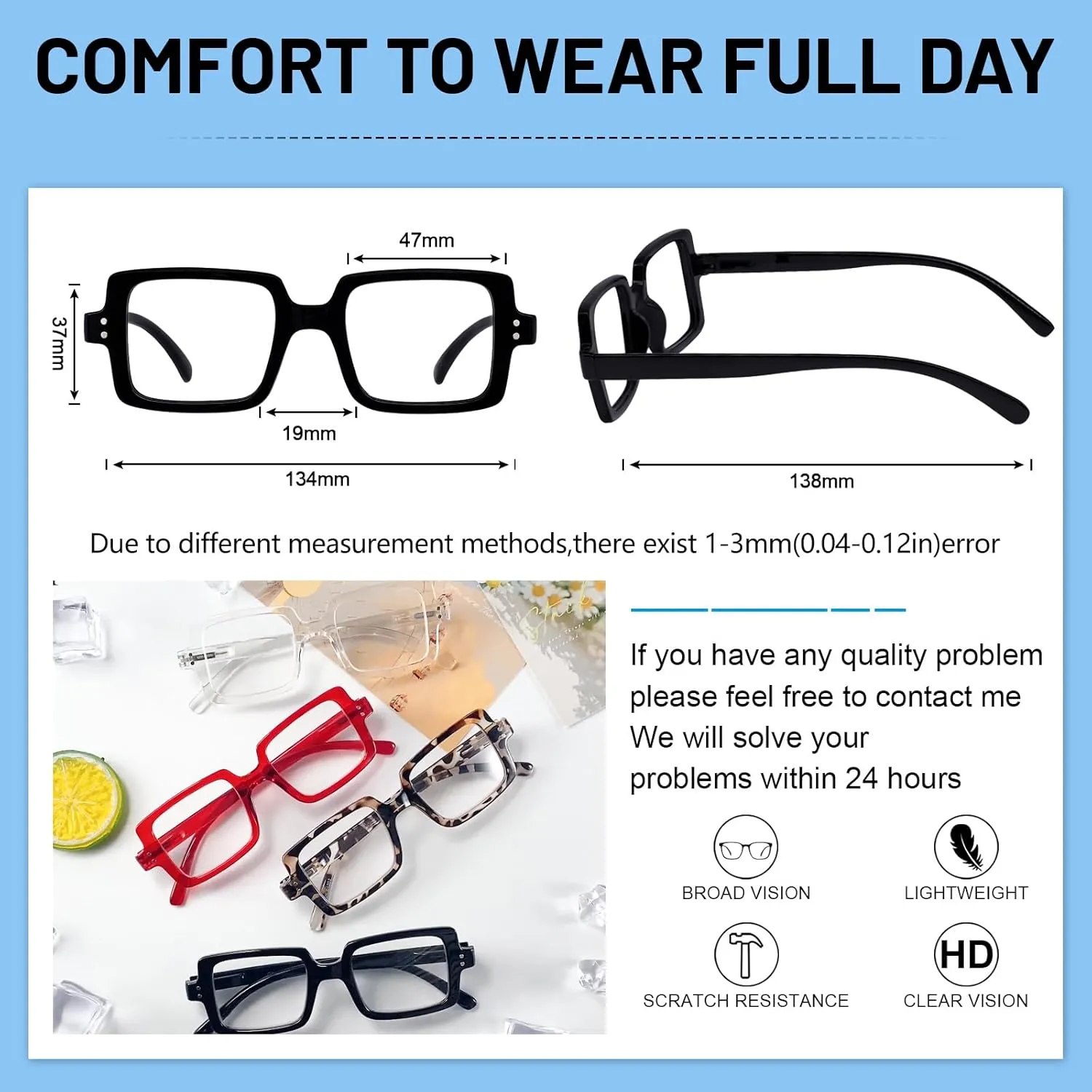 OCCI CHIARI Reading Glasses 1.0 Women's reader Designer Eyeglasses 100(1.0 1.25 1.5 1.75 2.0 2.25 2.5 2.75 3.0 3.5 4.0 5.0 6.0)