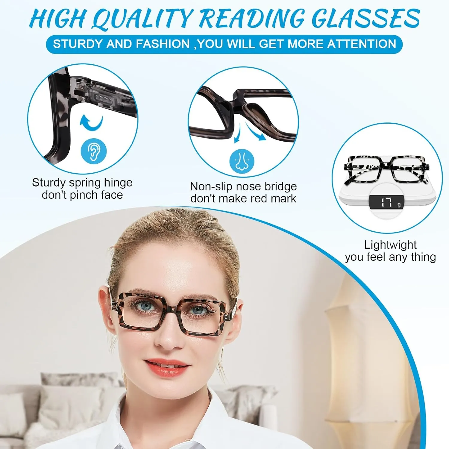 OCCI CHIARI Reading Glasses 1.0 Women's reader Designer Eyeglasses 100(1.0 1.25 1.5 1.75 2.0 2.25 2.5 2.75 3.0 3.5 4.0 5.0 6.0)