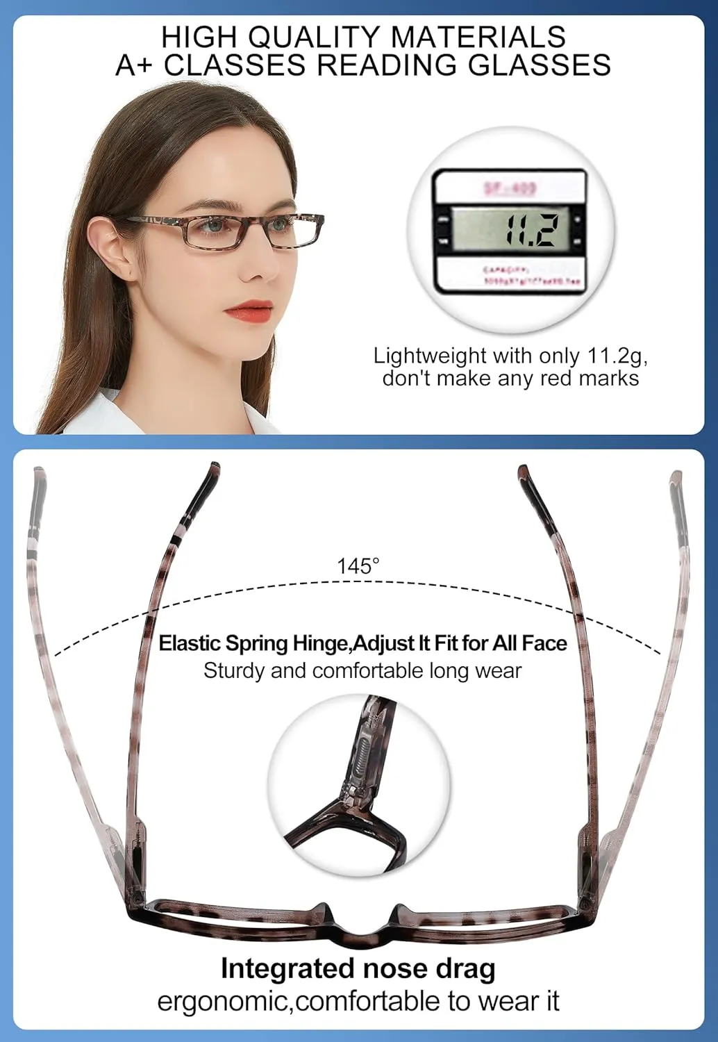 OCCI CHIARI Womens Reading Glasses TR90 Reader For Men 1.0 1.25 1.5 1.75 2.0 2.25 2.5 2.75 3.0 3.5 4.0 5.0 6.0 (Tortoise,100)
