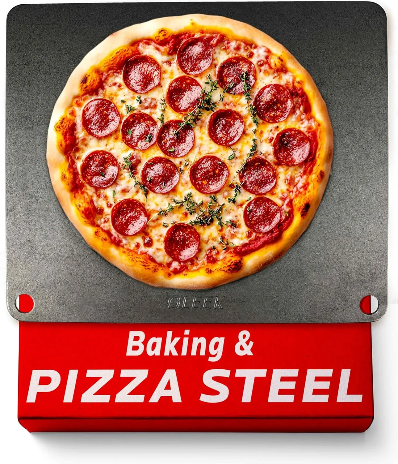 OLEEK Pizza steel Sheets for oven - Metal baking steels for oven - Pizza steel 16x13.4 inches - Steel pizza stone for oven - Baking steels pro pizza - Baking stone for oven