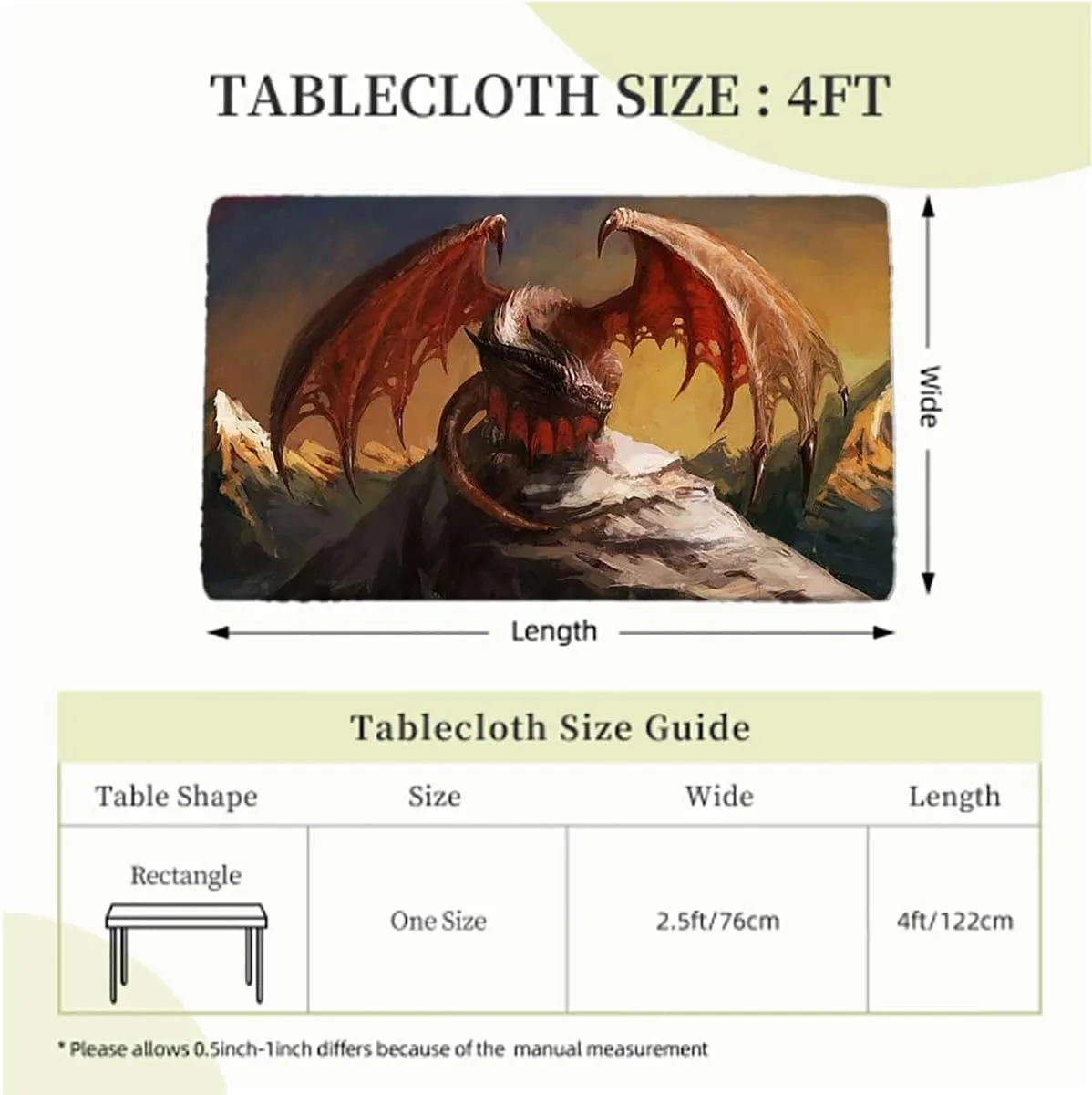 OOzie Brown Grey Tablecloth for Folding Table Fantasy World Illustration Elastic Edged Table Cover for Farm Kitchen Dining Picnic Coffee Patio Decor Cartoon Creature Fits up 4 Foot Tables