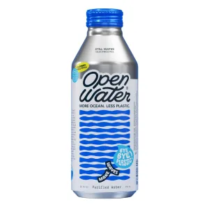 Open Water Still 16oz bottles (1 cases, 12 bottles) - Sustainable Aluminum Bottled Still Water With Electrolytes - 7.0 pH Balanced BPA-Free Ultra-Purified Water