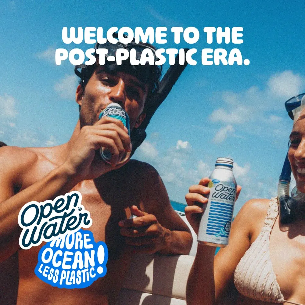 Open Water Still 16oz bottles (1 cases, 12 bottles) - Sustainable Aluminum Bottled Still Water With Electrolytes - 7.0 pH Balanced BPA-Free Ultra-Purified Water