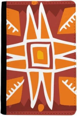 Orange Sun Mexico Totems Ancient Civilization Passport Holder Notecase Burse Wallet Cover Card Purse