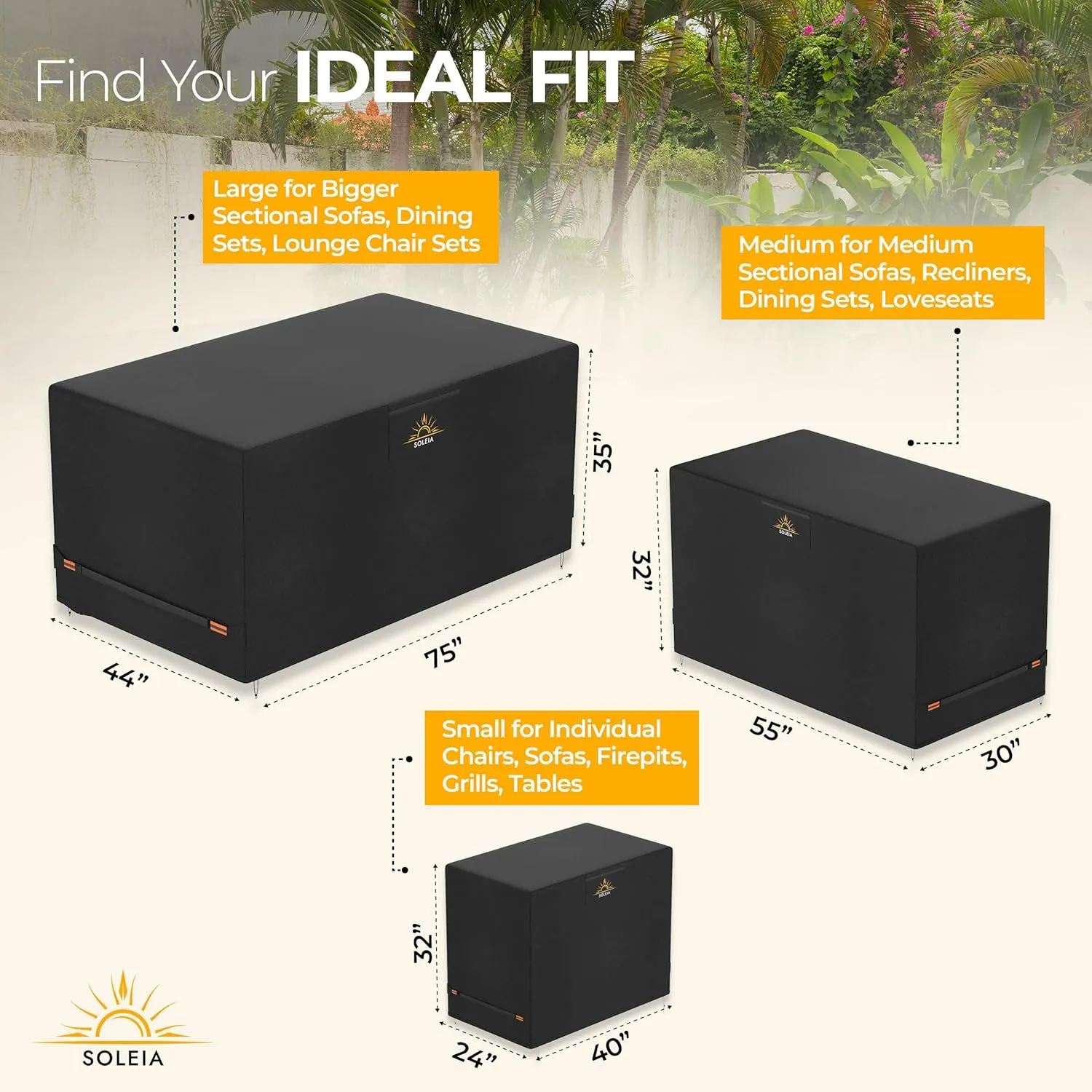 Outdoor Bar Cover Patio Furniture Covers - Strong Rip Resistant UV Protected Waterproof 600D Oxford Fabric - Brand Name Level of Quality, Value Priced Product (Black, Rectangular - 112x75x30 Inches)