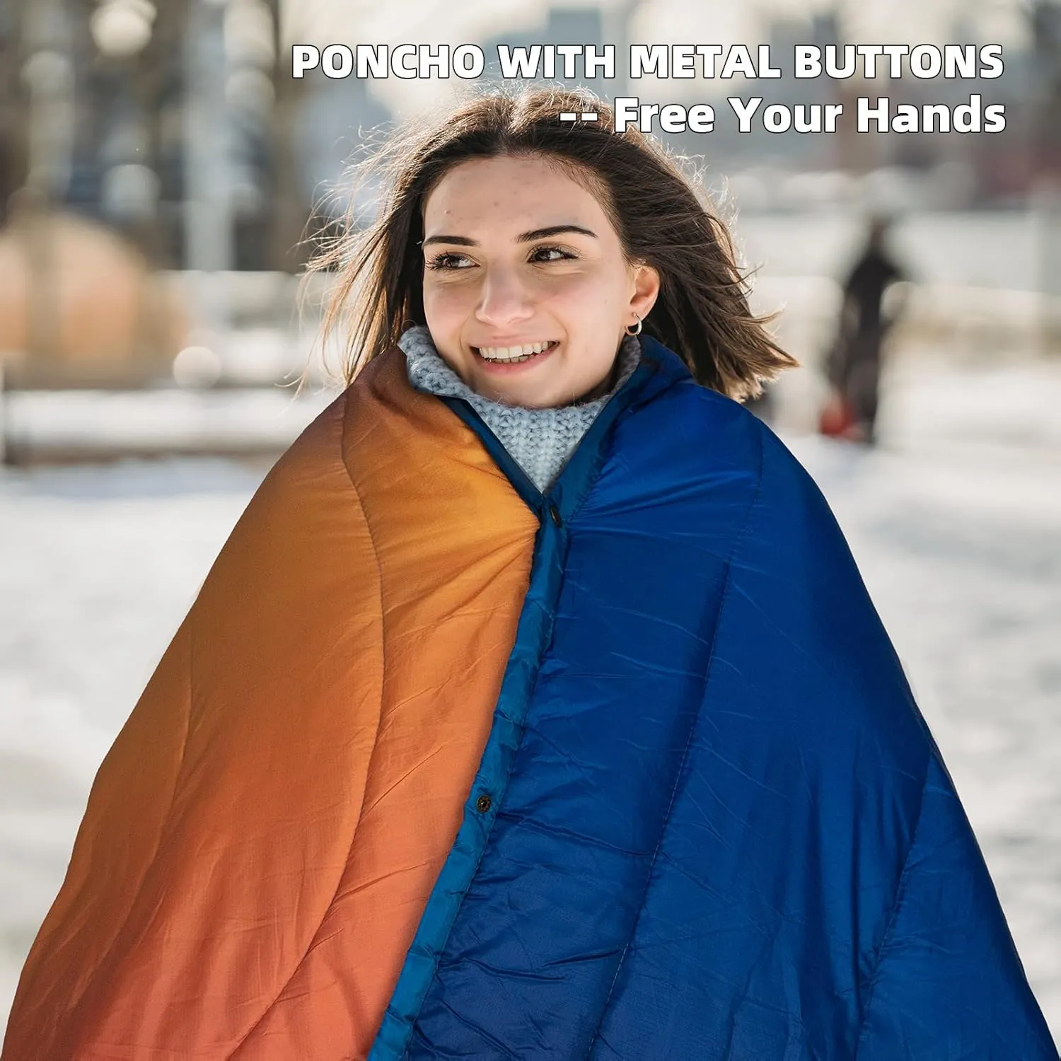 Outdoor Puffy Camping Blanket, Lightweight Windproof Warm Stadium Blanket, Packable Travel Camping Quilt for Cold Weather, Hiking, Backpacking, Sleeping, Hammock, Adventure 78"x 56"