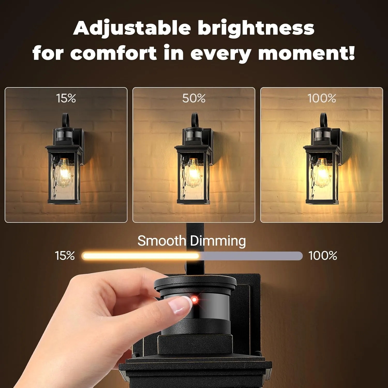 Outdoor Wall Sconce Lights with GFCI Outlet, Modern Black Gold Trim Motion Sensor Outdoor Garage Lights Wall Mount Sconce Lantern, Die-cast Aluminum Exterior Lighting Fixtures for House, Porch