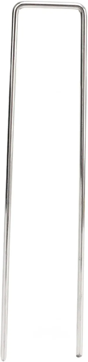Pack of 50 Galvanized Steel Garden Stakes, UShaped Tent Stakes, UShaped Galvanized Landscape Pegs, Heavy Duty Pegs for the Yard, 4 X 10 Cm, 0.4 Mm Thickness,