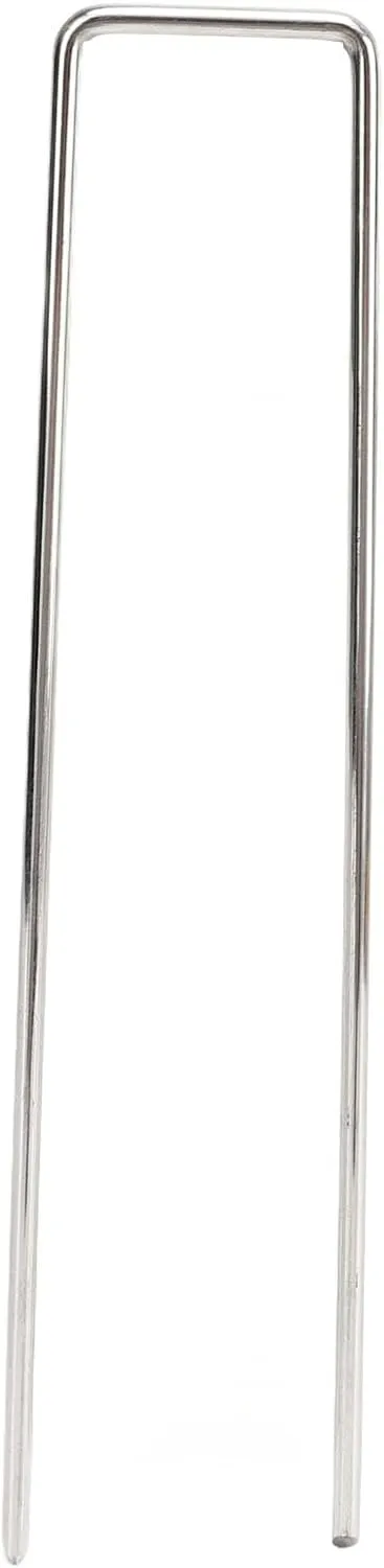 Pack of 50 Galvanized Steel Garden Stakes, UShaped Tent Stakes, UShaped Galvanized Landscape Pegs, Heavy Duty Pegs for the Yard, 4 X 10 Cm, 0.4 Mm Thickness,
