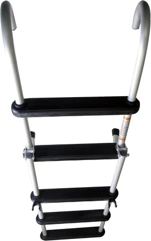 Pactrade Marine Pontoon Boat Removable Folding Ladder 5 Step Anodized Aluminum Tubing 300lbs