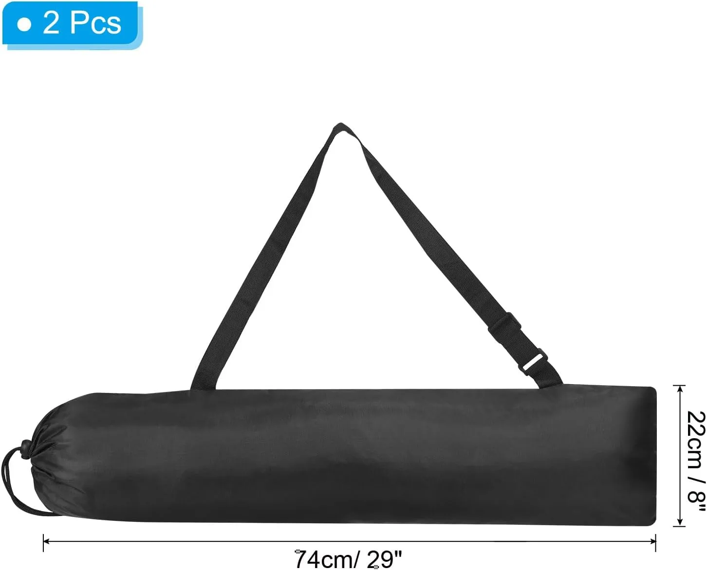 PATIKIL 28x8 Inch Camp Chair Replacement Bag, 2 Pack Nylon Folding Camping Chair Carry Bag Tripod Case Bag with Handle for Outdoor Camping, Black