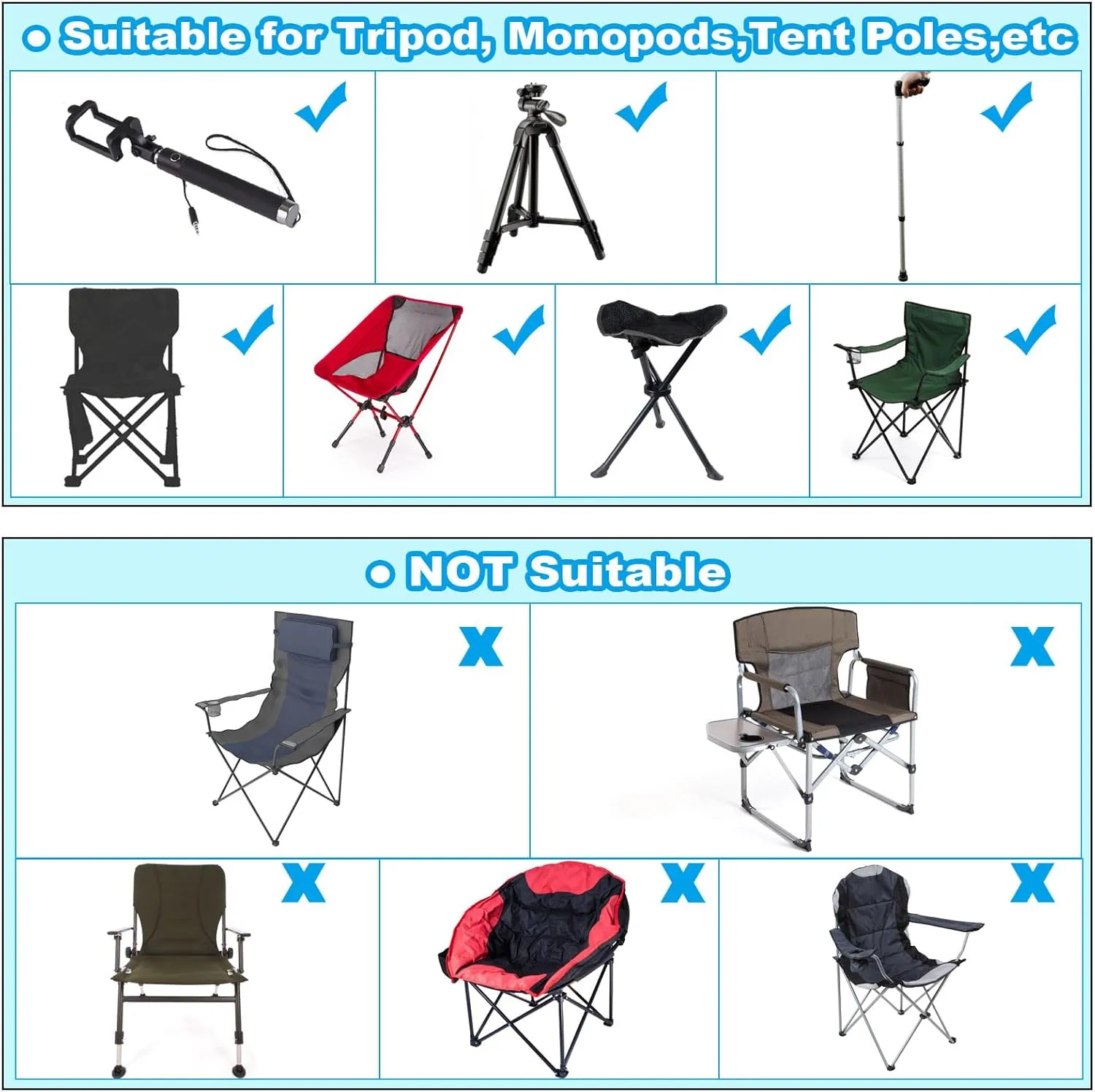 PATIKIL 28x8 Inch Camp Chair Replacement Bag, 2 Pack Nylon Folding Camping Chair Carry Bag Tripod Case Bag with Handle for Outdoor Camping, Black