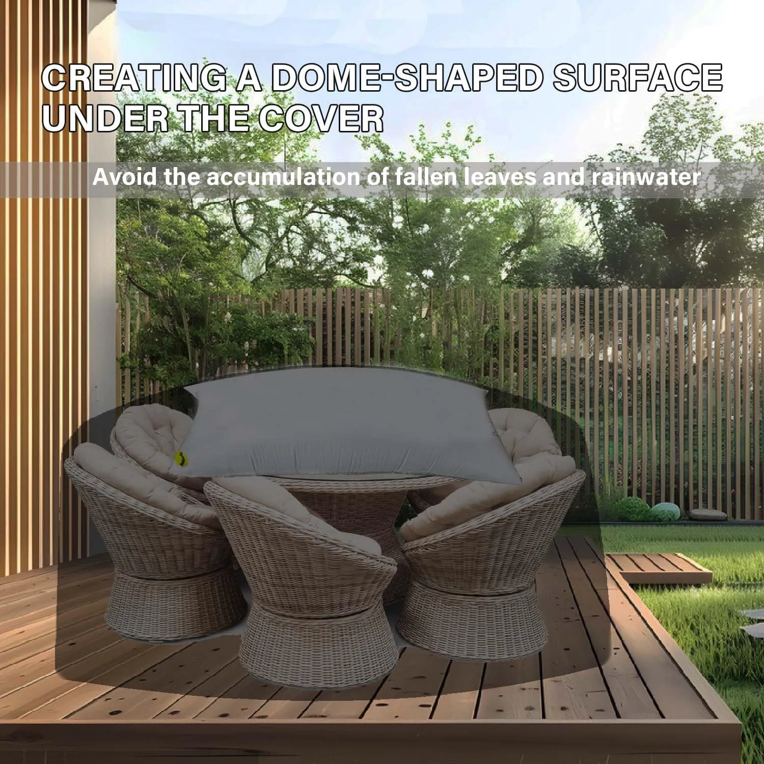 Patio Furniture Cover Air Bag, Rectangle Patio Table Cover Airbag Inflatable Air Pillow Woven Bag Anti-Collision Outdoor Furniture Cover Support Prevents Leaves Water and Snow Pooling (White, 87x39in)