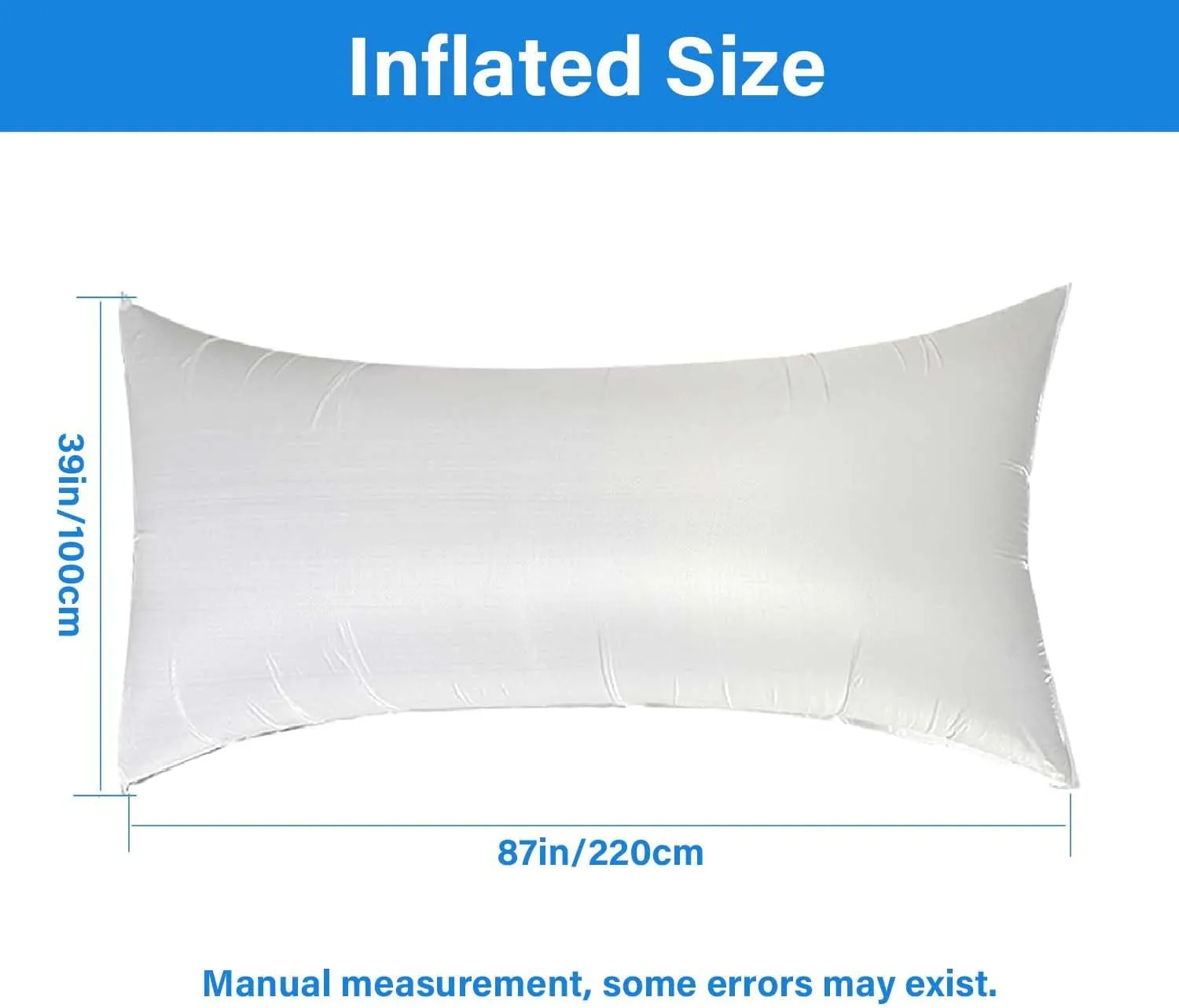 Patio Furniture Cover Air Bag, Rectangle Patio Table Cover Airbag Inflatable Air Pillow Woven Bag Anti-Collision Outdoor Furniture Cover Support Prevents Leaves Water and Snow Pooling (White, 87x39in)