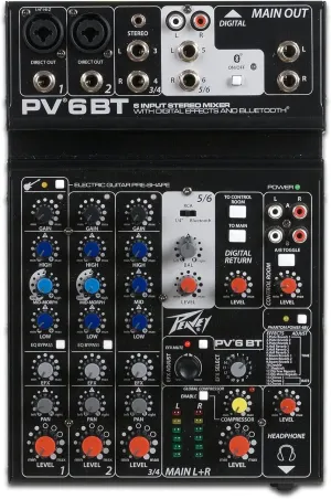 Peavey Pvmxpv 6bt Analog Mixer PV 6 BT